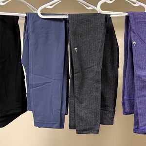 Kids Set of Leggings Size 14: 2 Plain Athleta Stash, 2 Ivivva Herringbone